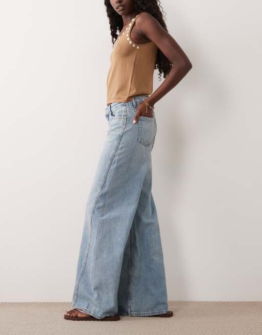 Mango Teen barrel jeans in lichtblauw, 3 van 5
