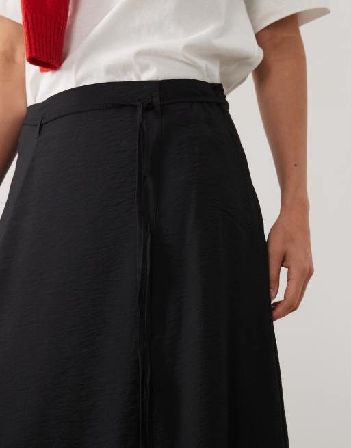 Mango Teen belted maxi skirt in grey, 3 of 5