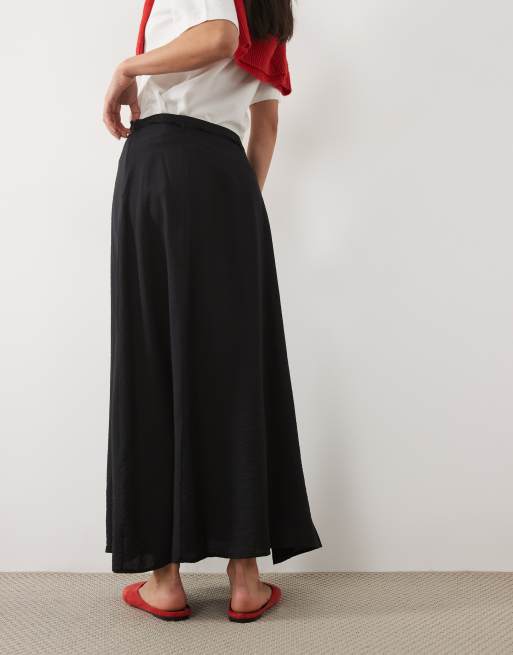 Mango Teen belted maxi skirt in grey, 4 of 5