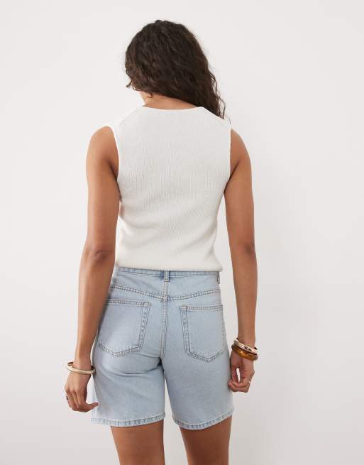 Mango - Teen - Bermuda en denim de coton délavé, 3 de 5