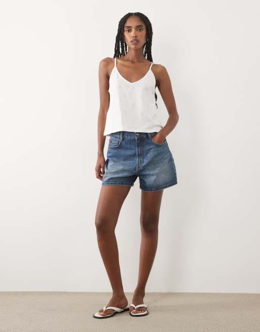 Mango Teen – Biały, zdobiony top z dekoltem halter, 100% bawełny, 3 z 4