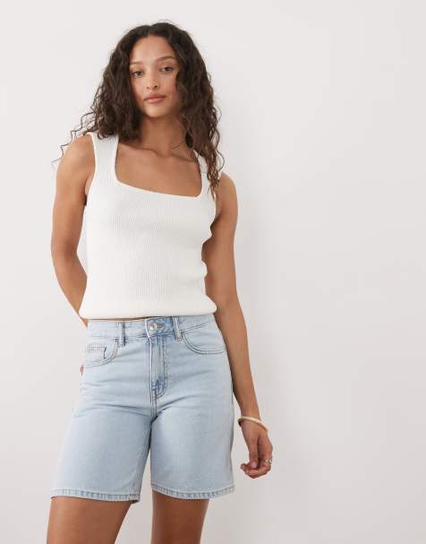 Mango – Teen – Blekta jeansshorts i 100% bomull och bermudastil - view 1