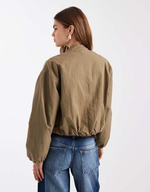 Mango - Teen - Bomberjack van katoenmix in beige, 4 van 4