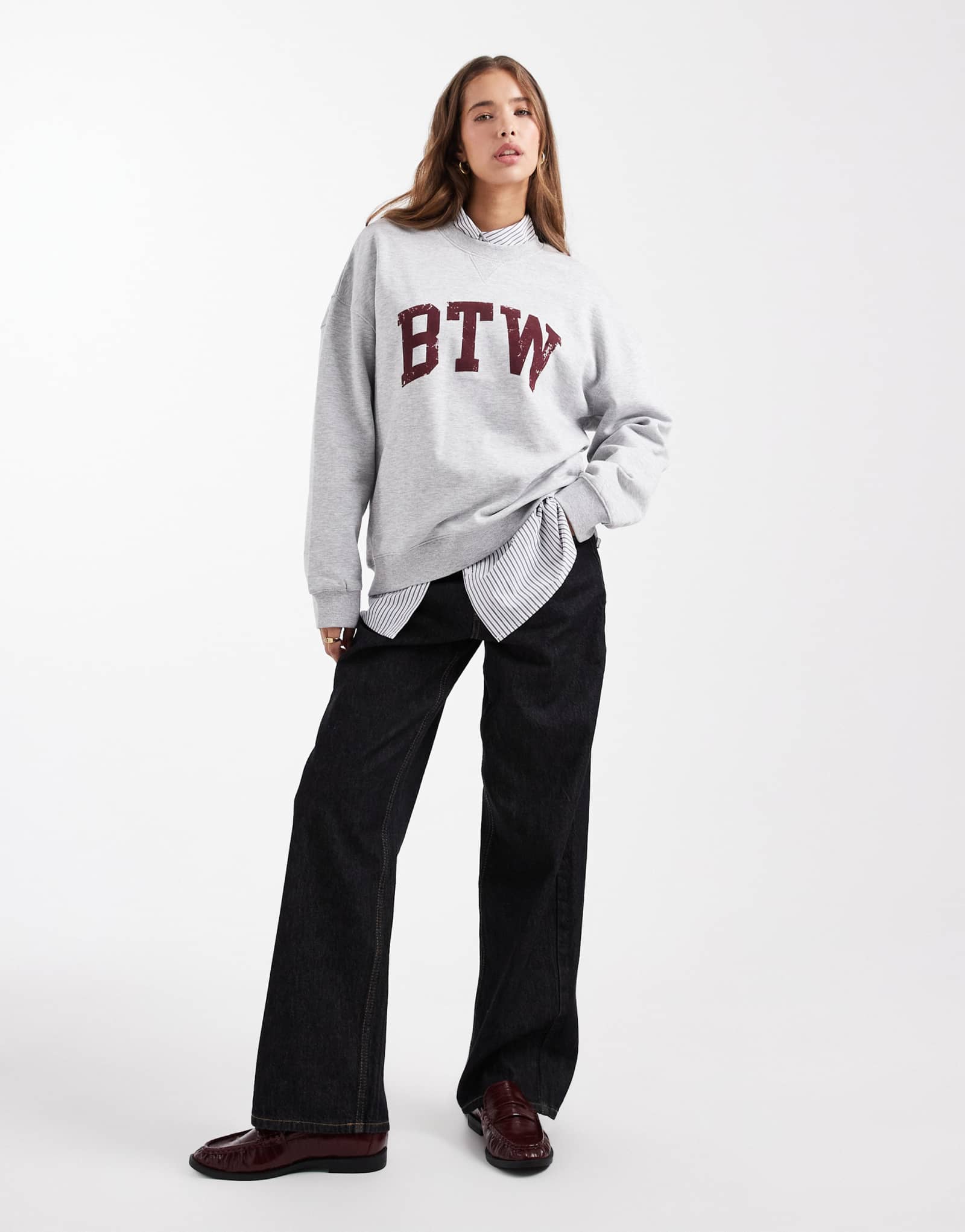 Толстовка Mango Teen BTW с графическим принтом серого цвета 