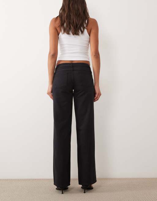 Mango Teen buckle detail straight jean in dark gray, 2 of 5