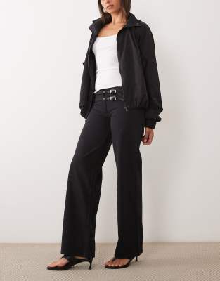 Mango Teen Buckle Detail Straight Jean In Grey