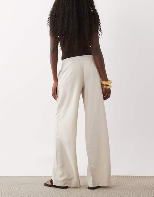 Mango Teen bukser med lige ben i beige, 5 af 5