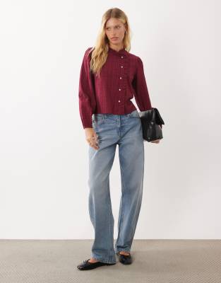 Mango Teen Button Detail Blouse In Red