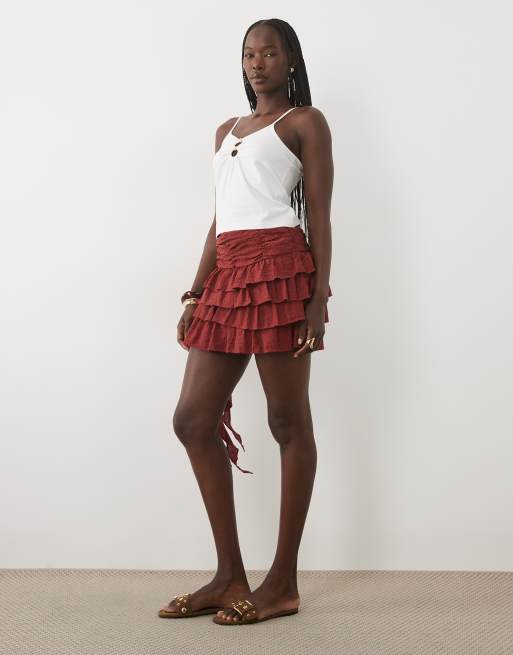 Mango Teen cami-top med ringdetalje i hvid, 2 af 4