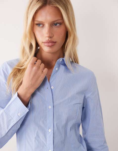 Mango Teen camicia stretta in vita blu - view 1