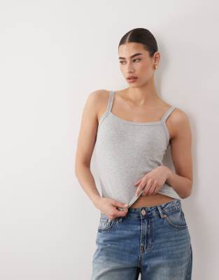 Mango - Teen - Camisole-Oberteil in Grau mit integriertem BH