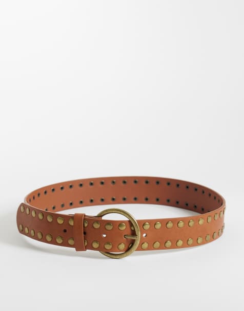 Mango Teen cintura con borchie marrone - view 1