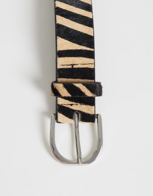 Mango Teen cintura in pelo di pony zebrata, 3 di 3