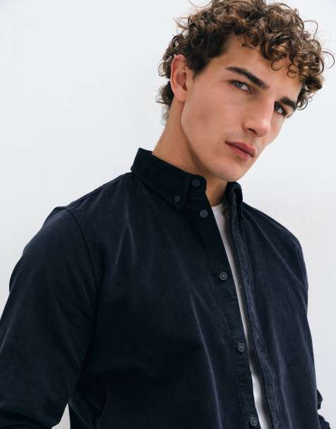 Mango Teen classic shirt in navy - view 1