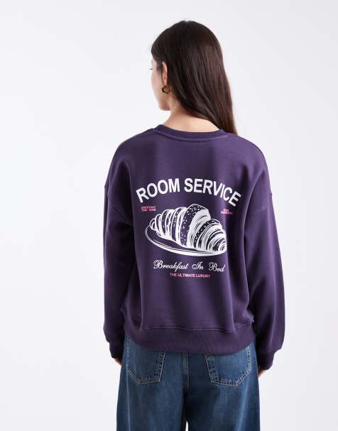 Mango Teen coffee & brunch graphic sweatshirt in purple - view 1
