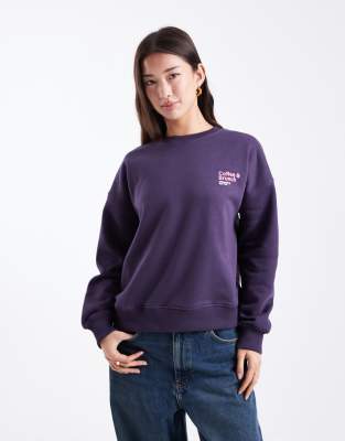 Mango Teen Coffee & Brunch Graphic Sweatshirt In Purple