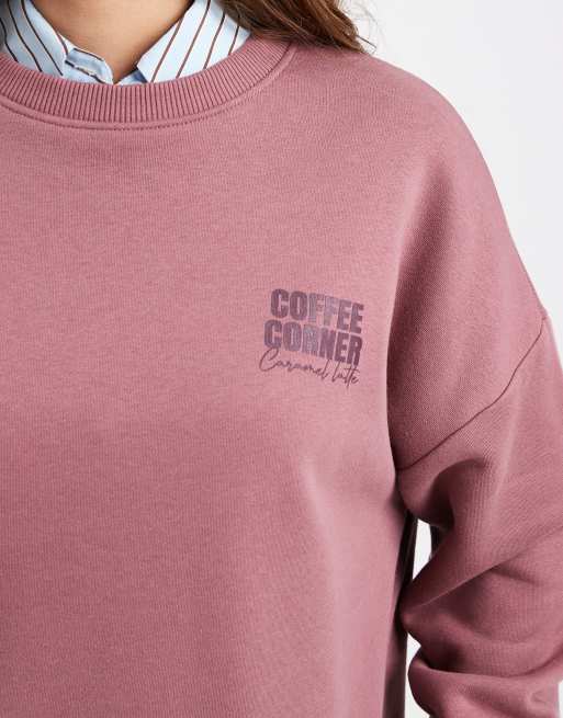 Mango Teen coffee graphic sweatshirt in pink , 4 of 4