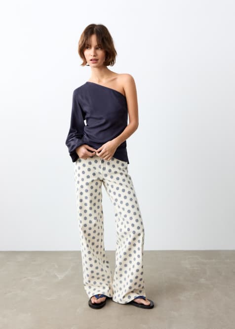 Mango Teen cotton rich straight jean in sunshine print - view 1