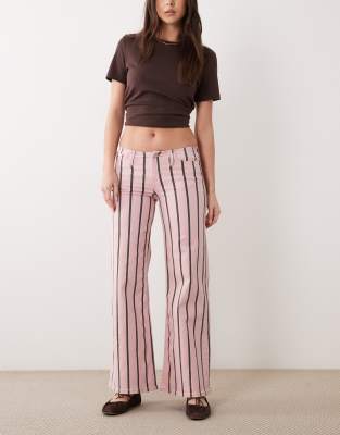 Mango Teen cotton rich straight leg jeans in pink and brown stripes pink 13490₽