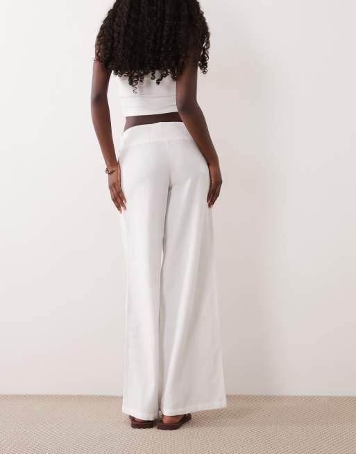 Mango Teen cotton rich straight trouser in white, 3 of 5