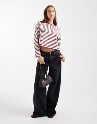 Mango Teen Crew Neck Top In Red