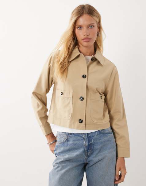 Mango Teen Cropped-Trench in Beige - view 1