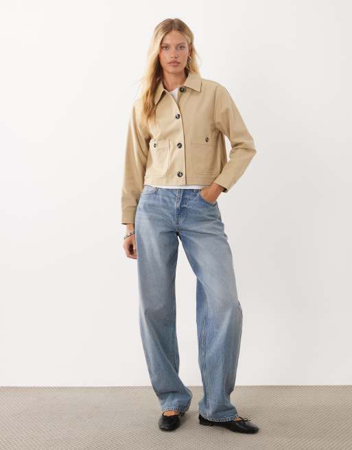 Mango Teen cropped trench in beige, 2 of 4