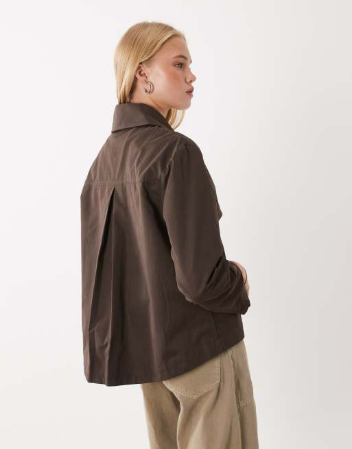 Mango Teen cropped trench in brown, 4 of 4