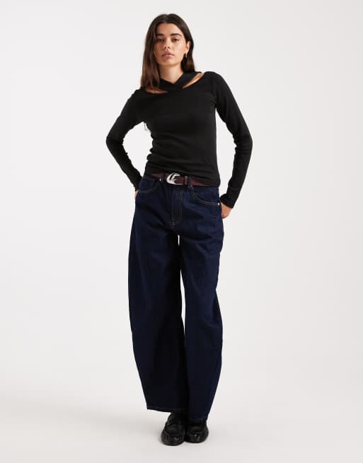 Mango Teen cut out long sleeve top in black, 4 of 4