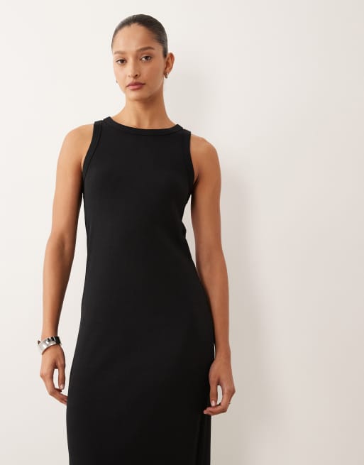 Mango Teen – Czarna sukienka maxi o fasonie bokserki, 4 z 4
