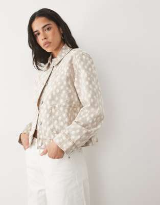 Mango Teen Denim Jacket In Neutral