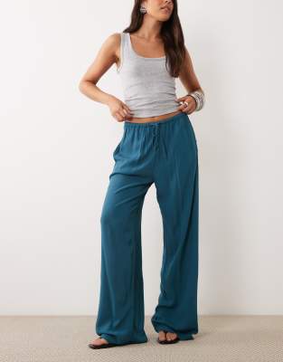 Mango Teen Embellished Pants In Blue