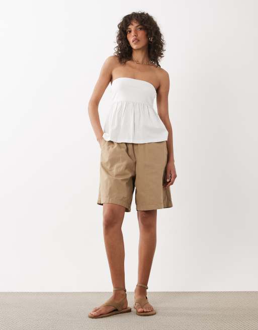 Mango Teen embroidered bandeau top in white, 2 of 4