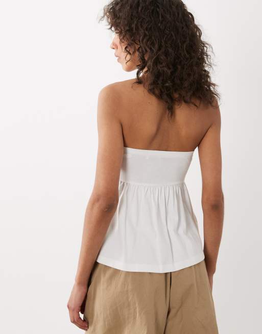 Mango Teen embroidered bandeau top in white, 3 of 4