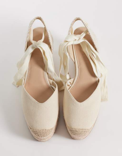 Mango Teen espadrille wedge in cream, 3 of 4
