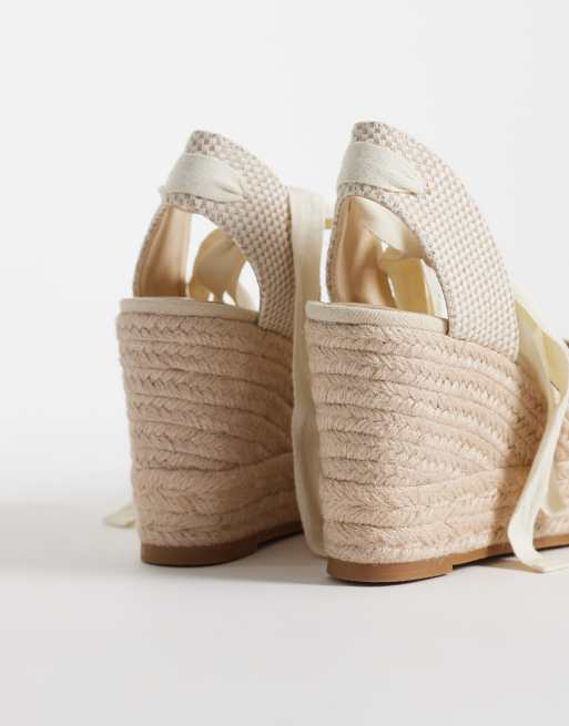 Mango Teen espadrille wedge in cream, 4 of 4