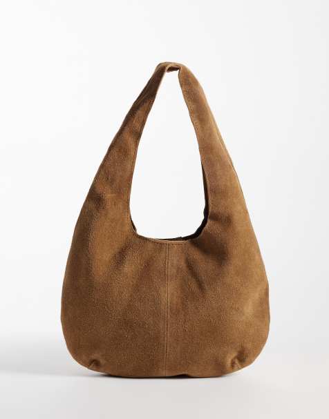 Mango Teen faux suede shoulder bag in tan - view 1