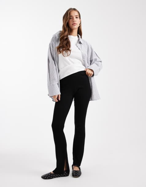 Mango Teen flared leggings in black - view 1