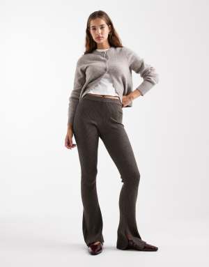 Mango Teen flared leggings in brown