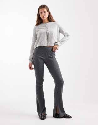Mango Teen Flared Leggings In Gray