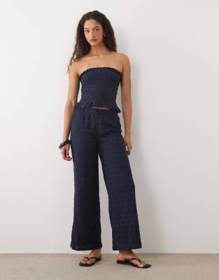 Mango Teen floral straight pants in navy - part of a set