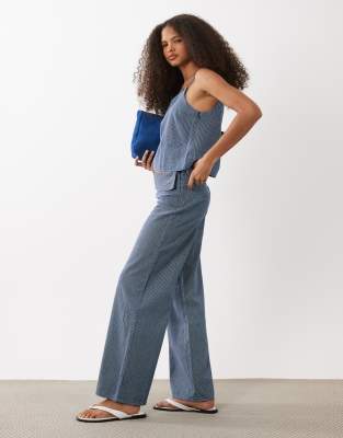 Mango Teen Fold Over Jeans In Blue