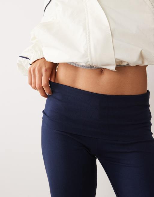 Mango Teen fold over jersey flares in navy, 3 of 5