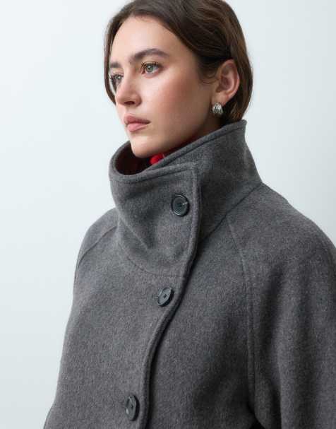 Mango Teen funnel neck short jacket in grey - view 1
