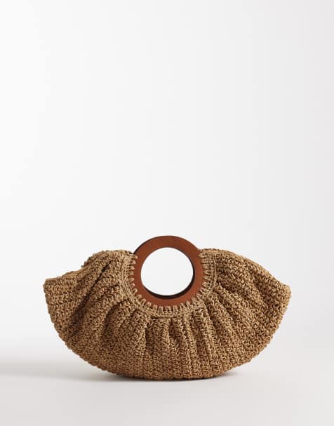 Mango – Teen – Geflochtene Henkeltasche in Braun - view 1