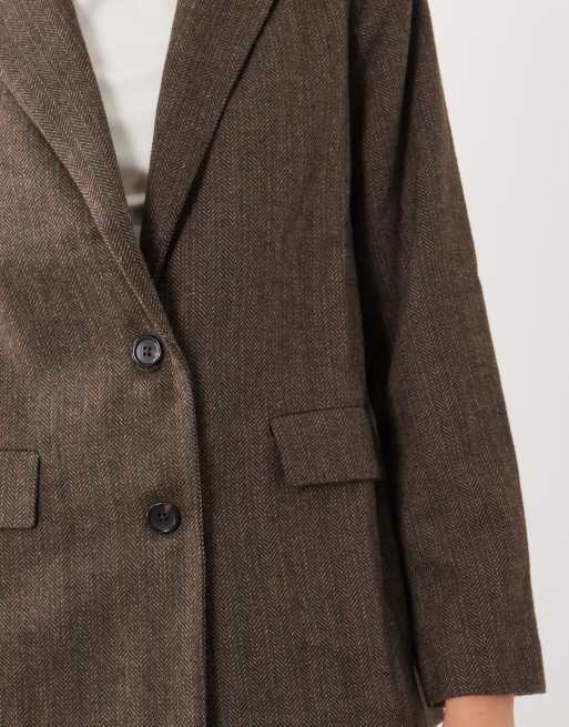 Mango Teen giacca a quadri marrone, 2 di 4
