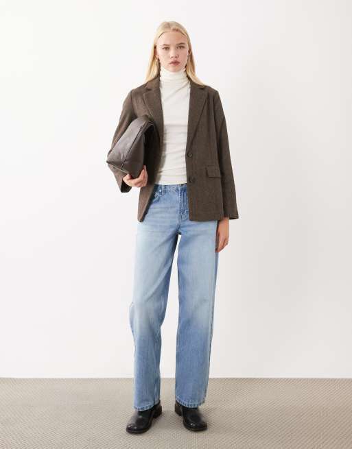 Mango Teen giacca a quadri marrone, 4 di 4