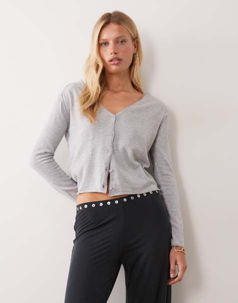 Mango Teen gilet col V gris - view 1