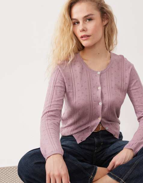 Mango - Teen - Gilet en maille pointelle - Rose pâle - view 1