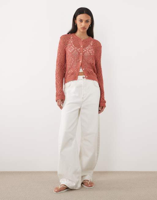 Mango – Teen – Häkelstrickjacke in Rosé, 2 von 4